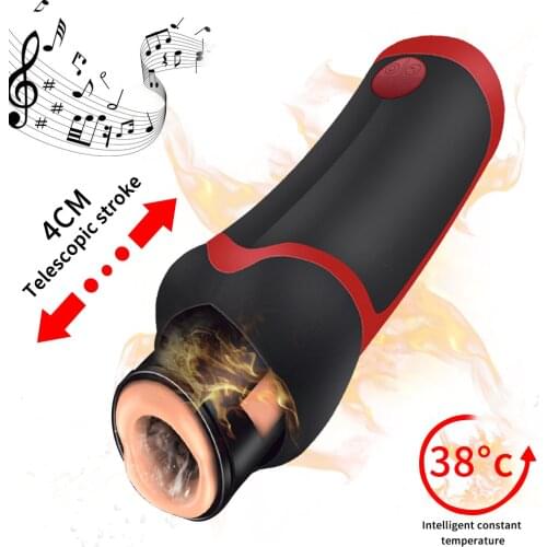 Electric Automatic Male Masturbator Telescopic Artificial Vagina Voice Heating Masturbation Cup Sex Toys for Men Sex Products