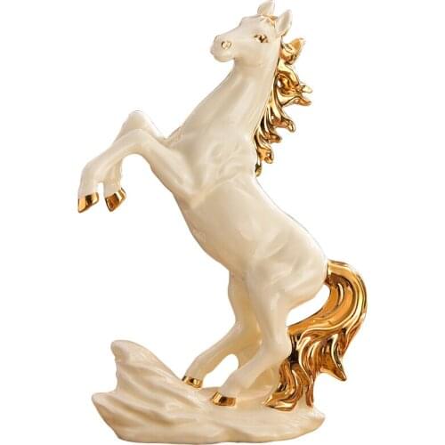 EUROPEAN CERAMIC HORSE ART SCULPTURE ABSTRACT HORSE FIGURINE RESIN ART&CRAFT HOME DECORATION LUCKY ANIMAL OPENING GIFT R2616