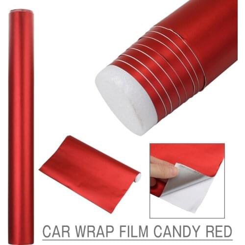 Mayitr 1pc 152x50cm PVC Red Car Auto Candy Gloss Metallic Chrome Vinyl Wrap Film Air Release Waterproof UV Resistant Sticker