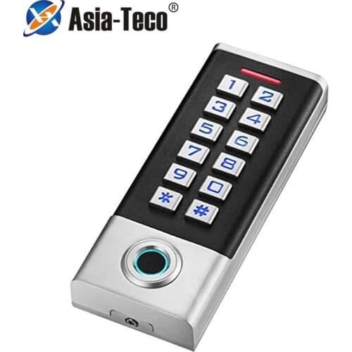 Metal Fingerprint IP68 Waterproof RFID Standalone Access Control Card Reader Door Lock Opener Keyboard System