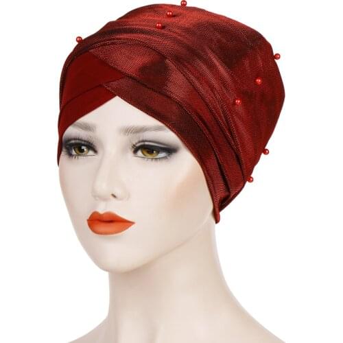 Muslim headdress turban cap for women solid cotton inner hijabs bonnet arab wrap head hijab underscarf caps Islamic turbantes
