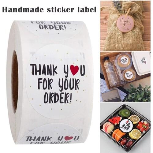 500pcs/roll Thank You Stickers High Quality Seal Labels Scrapbook Handmade Sticker Circle Decor Drop Shipping Наклейки