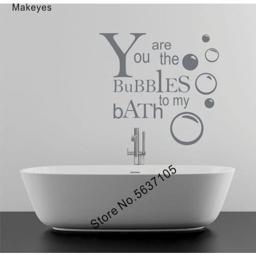 Makeyes Bubbles Bathroom Wall Sticker Wall Decals Quotes Words Wallpaper Design Bbubbles Mural Vinyl Decoration Home Decor Q939