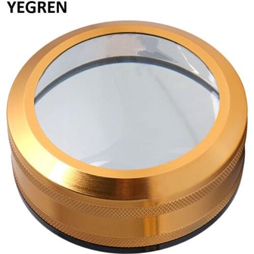 Diameter 100 mm Desktop Magnifier Dome Paperweight Magnifying Glass Double Layer Lens Reading Magnifier with Metal Frame