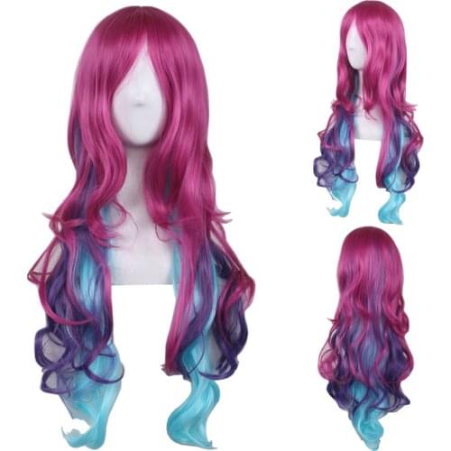 Fashion Cheap Long Wavy Harajuku Lolita Wig Cosplay Costume Synthetic Hair Ombre Wigs For Women