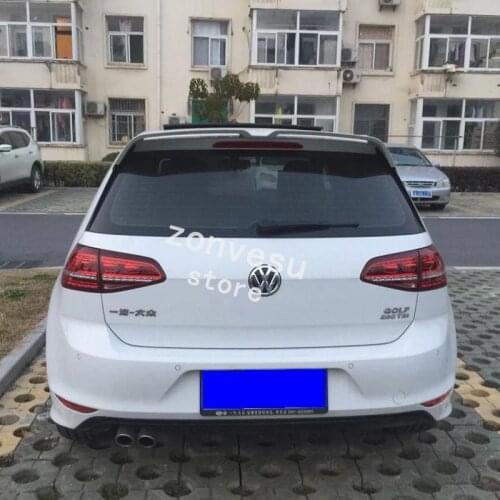 Use For Volkswagen Golf 7 2014--2018 Year Spoiler ABS Plastic Carbon Fiber Look Rear Trunk Wing Car Body Kit Accessories