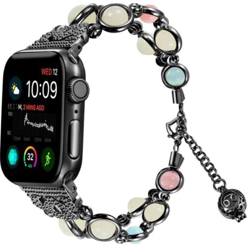 Luminous Stone Watch Strap for Apple Watch Series 4 5 44mm 40mm Women Bracelet Band for IWatch Series 3 2 38mm 42mm Accessories