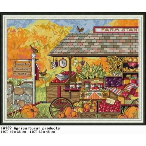 Agricultural Products Cross Stitch Counted Patterns Stamped Thread 11CT 14CT Printed Gift Craft Decor Embroidery Needlework Kits