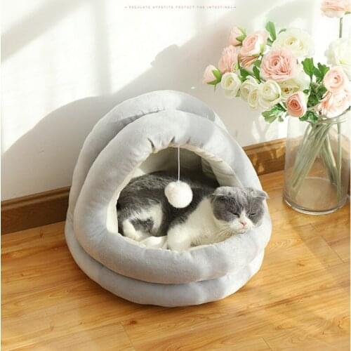 Net red cat nest winter warm yurt semi-closed dog house cat cradle pet shaker four season pass supplies
