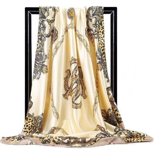 Silk Scarves Women Foulard 90*90cm Square Head Hijab Scarf Ladies chiffon Shawl wrap muffler pareo Bandanna female luxury brand