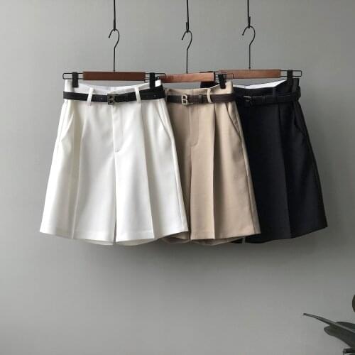 High Waist Shorts Women Solid Color Suit Short Pants Female Korean Streetwear Summer New shorts women high waist 2021