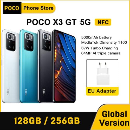 [World Premiere] POCO X3 GT 5G 8GB 128GB/256GB NFC Global Version MTK 1100 67W 6.6'' 120Hz 5000mAh 64MP Triple Camera Smartphone
