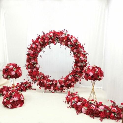 New wedding circle arch wreath silk flowers artificial flowers high quality wall decor autumn decoration frame deco mariage