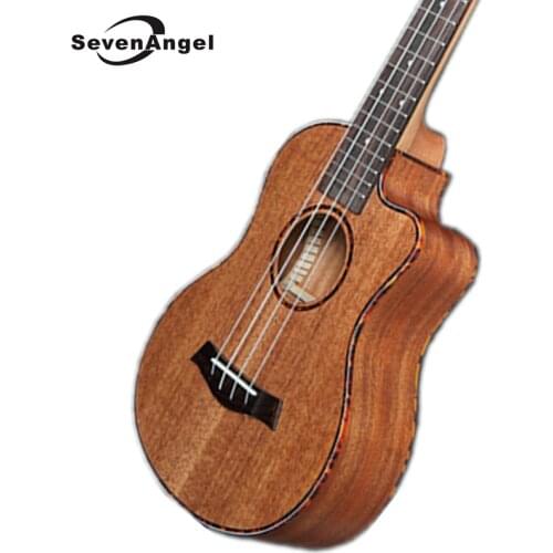 SevenAngel 26 inch Tenor Mahogany Ukulele Missing Angle Ukelele Mini Hawaiian Guitar Electric Ukulele with Pickup EQ