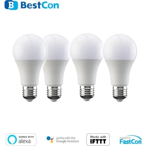 BroadLink WiFi Smart Light Bulb Dimmable Alexa Voice Control Compatible Google Home Mini 6.5W LED Lamp BestCon LB1