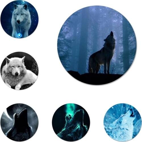 Wolf animal Badge Brooch Pin Accessories For Clothes Backpack Decoration gift 58mm