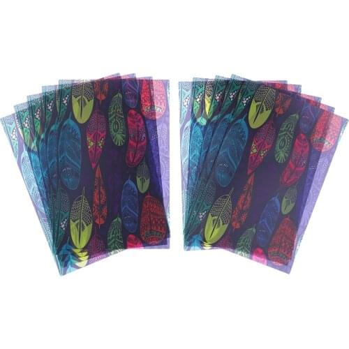 Feather Print Wrapping Waxed Wax Paper Sheets for Soap Craft - Pack of 10Pcs