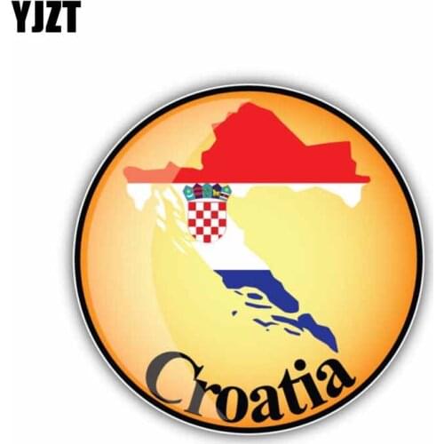 YJZT 11CM*11CM Car Styling Croatia Round Map Flag Accessories Car Sticker Decal 6-1916