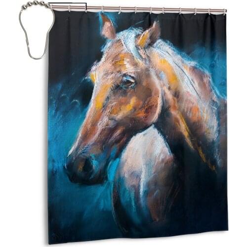 3D Cool Horse harajuku Shower Curtains Bathroom Curtain Frabic Waterproof Polyester Bath Curtain with Hooks