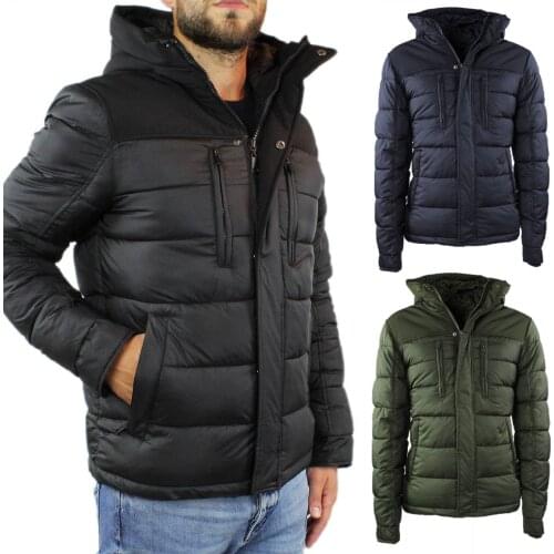 VEST HOODED SWEATSHIRT NEW BRAMS L299 BLUE GREEN BLACK