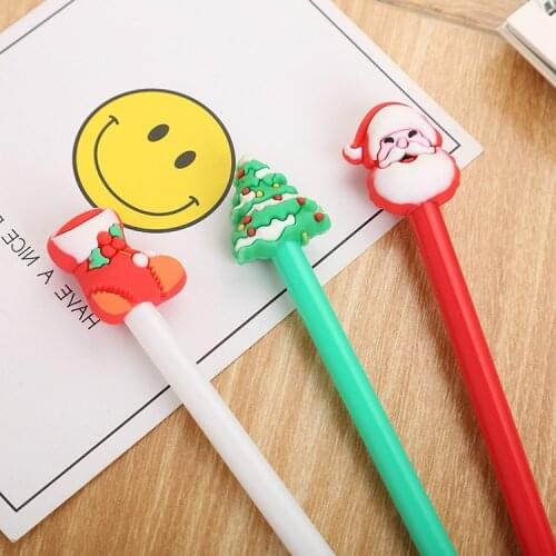 Ellen Brook 1 PCS Cute Christmas Theme 0.5mm Gel Pens Santa Claus Socks Kawaii Stationery Material Office School Supplies Gift