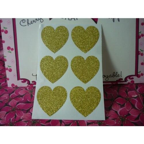 3.8cm Glitter Gold Heart sticker