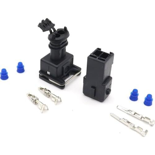 50 set EV1 Fuel Injector Plug Car Waterproof 2 Pin way Electrical Wire Connector Plug automobile Connectors Free shipping