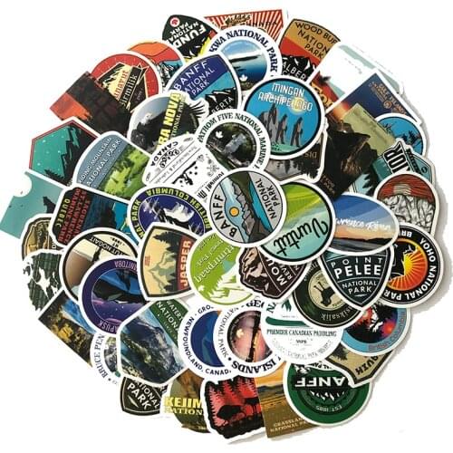 50pcs Canadian National Park Trolley Case Skateboard Notebook Suitcase Laptop Car Decal Sticker Pack Canada Country Stickers
