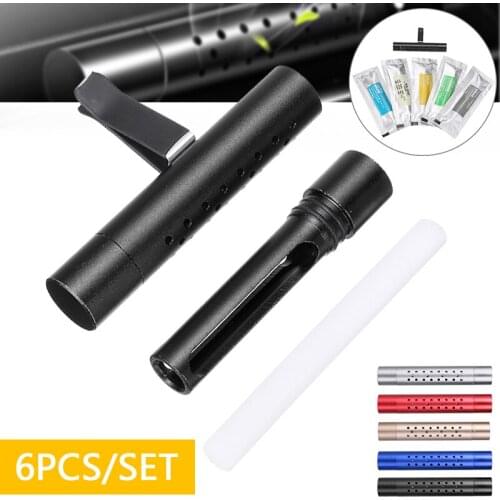 6Pcs/Set Mini Car Solid Air Freshener Perfume Bar Replacement Auto Outlet Perfume Vent Cover Bar Natural Materials Ornaments