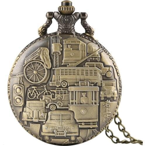 Analog Quartz Pocket Watch for Men Vintage Old Shanghai Design Pocket Watches for Teenager Necklace Watch for Boys