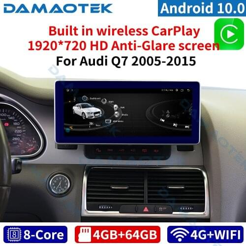 DamaoTek 10.25 inch Android 10.0 car radio touch screen for Audi Q7 2005-2015 android car radio multimedia player carplay