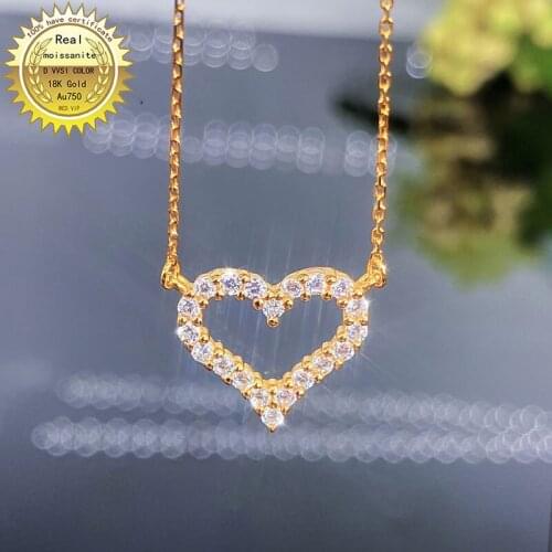 Solid Au750 18K gold Necklace moissanite 1.6ct Diamond DVVS color With national certificate 1020