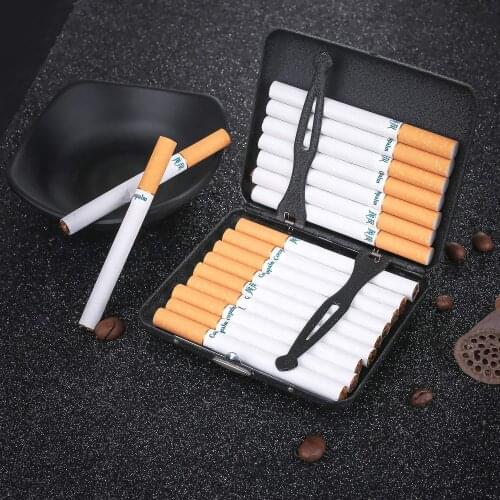 20pcs Smoking Cigarette Case Cigars case Stainless steel Matte Cigarette Case Cigarette Gift Box Mens Creative Cigarette Box