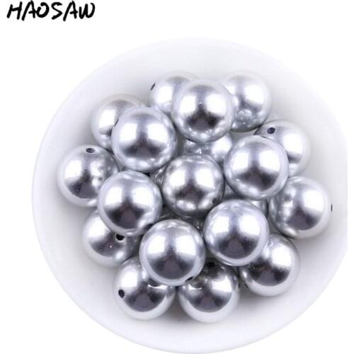 Cordial Design 20MM 100pcs/Lot Handmade Bead Chunky Bubblegum Acrylic Solid Beads Matte Rhodium UV Beads For Jewelry KQWB-517596