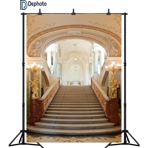 DePhoto Palace Corridor Staircase Photography Backdrops wedding Backdrop Custom Photographic Backgrounds For Photo Studio