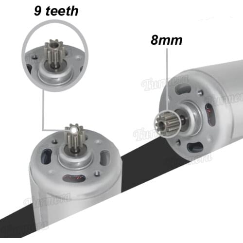 Turmera RS550 Motor 10.8V 12V 14.4V 16.8V 18V 21V 25V with 9 Teeth 12 Teeth Gear for Cordless Electric Drill Screwdriver Replace