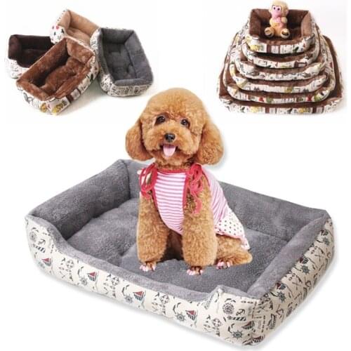 Dog Bed Sleeping Pet House Bag Kennel Cat Puppy Square Sofa Mat Autumn Winter Soft Warm Cushion for Small Medium Large Dog