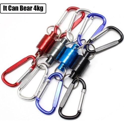 Magnetic Carabiner Clip Aluminum D-Ring Carabiners Magnetic Landing Holder Screw Locking Buckle Hook Lightweight