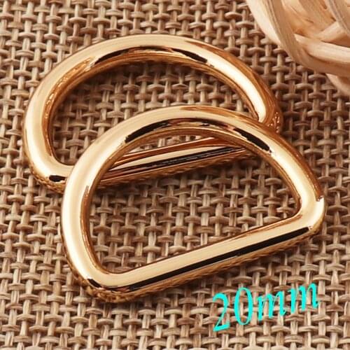 10 PCS metal Gold D Ring Buckles belt Webbing Purse Bag D Rings Handbag purse Hardware 20 MM d-ring connector
