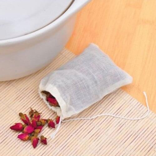 50pcs/lot Multifunctional Linen Cotton Strainer Reusable Chinese Medicine Filter Bag Soup Tea Bags