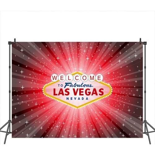 Neoback Las Vegas City Night Photography Backdrop Adult Casino Party Custom Birthday Decoration Background for Photo Studio
