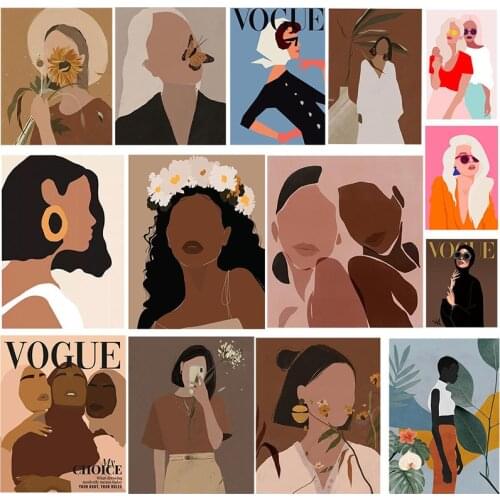 Cartoon Abstract Fashion Lady Thermal Heat Transfer Sticker Vinly DIY Washable Iron-On Patches For Clothes T-shirt Applique