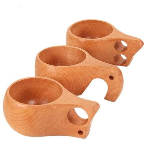New Wooden Coffee Cup Mug With Handle Creative Cope Portable Drinkware