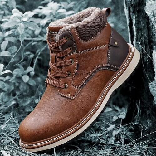 2021 New Men Boots Durable outsole Man Boots Brand Comfy Fashion Comfortable Winter Warm Walking Boots Men Shoes