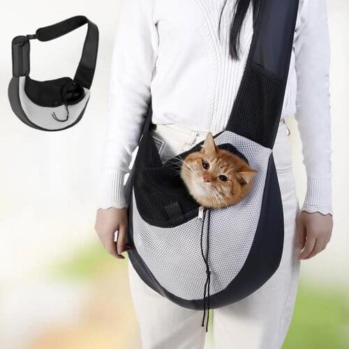 Pet Carrier, Hand Free Sling Adjustable Padded Strap Tote Bag Breathable Shoulder Bag Front Pocket Belt Carrying Small Dog Cat