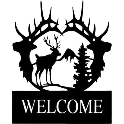 Rustic Metal Sign Wrought Iron Deer Welcome Sign Art Sign Gift For Housewarming Wedding FatherS Day Home Decoration Accessories