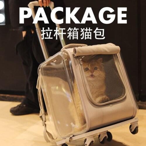 Cat Pack Pull Rod Box Out Portable Breathable Cat Backpack Dog Large Capacity Space Capsule Cat Carrier Backpack