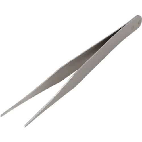 Fine Point Silver Tone Pointy Straight Tweezers 4 1/2"