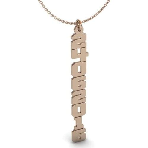 Ufine Personalized Vertical Custom Date Anniversary or birth number pendant Necklace cooper high quality pendant necklace N2168