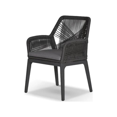 Outdoor furniture dining sets rope dining chairs with armrest |outdoor patio dining sets